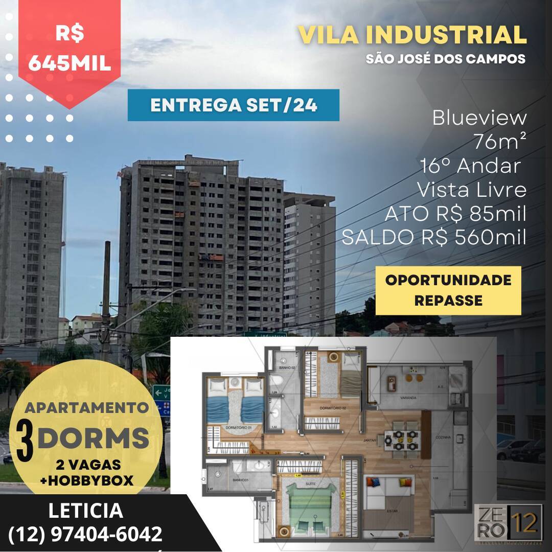 Apartamento à venda com 3 quartos, 76m² - Foto 1